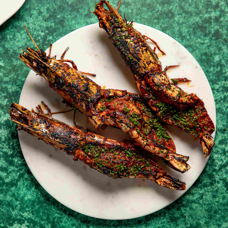 Grilled Lasooni Prawns
