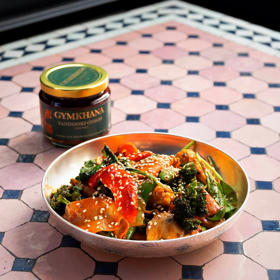 Autumn Vegetable Stir-Fry with Tandoori Onion Chutney