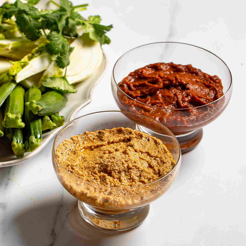 Crudites, Pappadums and Chutneys Platter