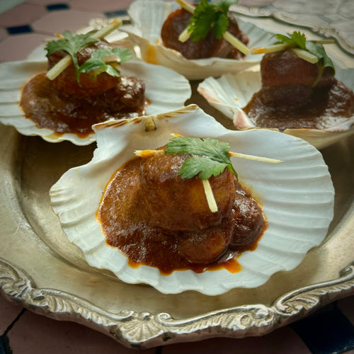 Goan Grilled King Scallops with Chorizo