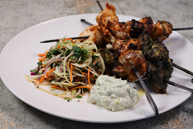Lasooni & Green Tikka Chicken Skewers